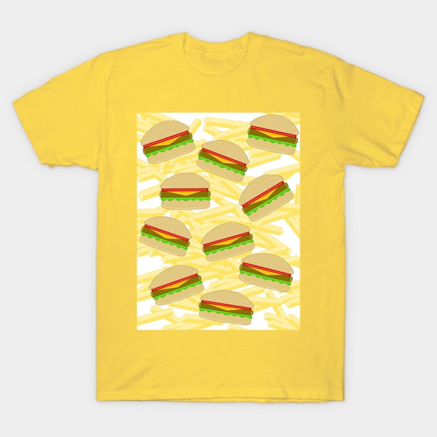 CHEESEBURGERS With Fries T-Shirt by SartorisArt1